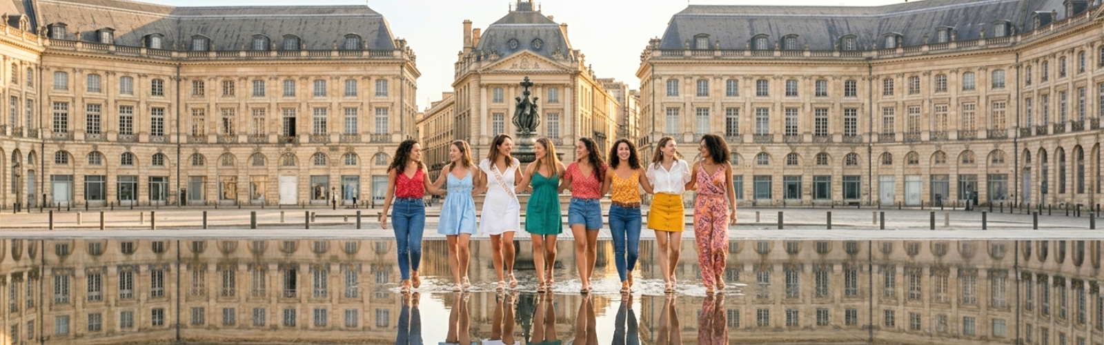 Groupe participant à un rallye gourmand EVJF dans Bordeaux