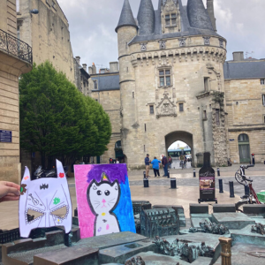 Création d'élèves lors du rallye street art à Bordeaux