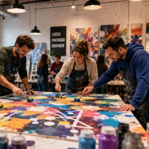 Temps créatif de Créa Challenge supervisé par une artiste